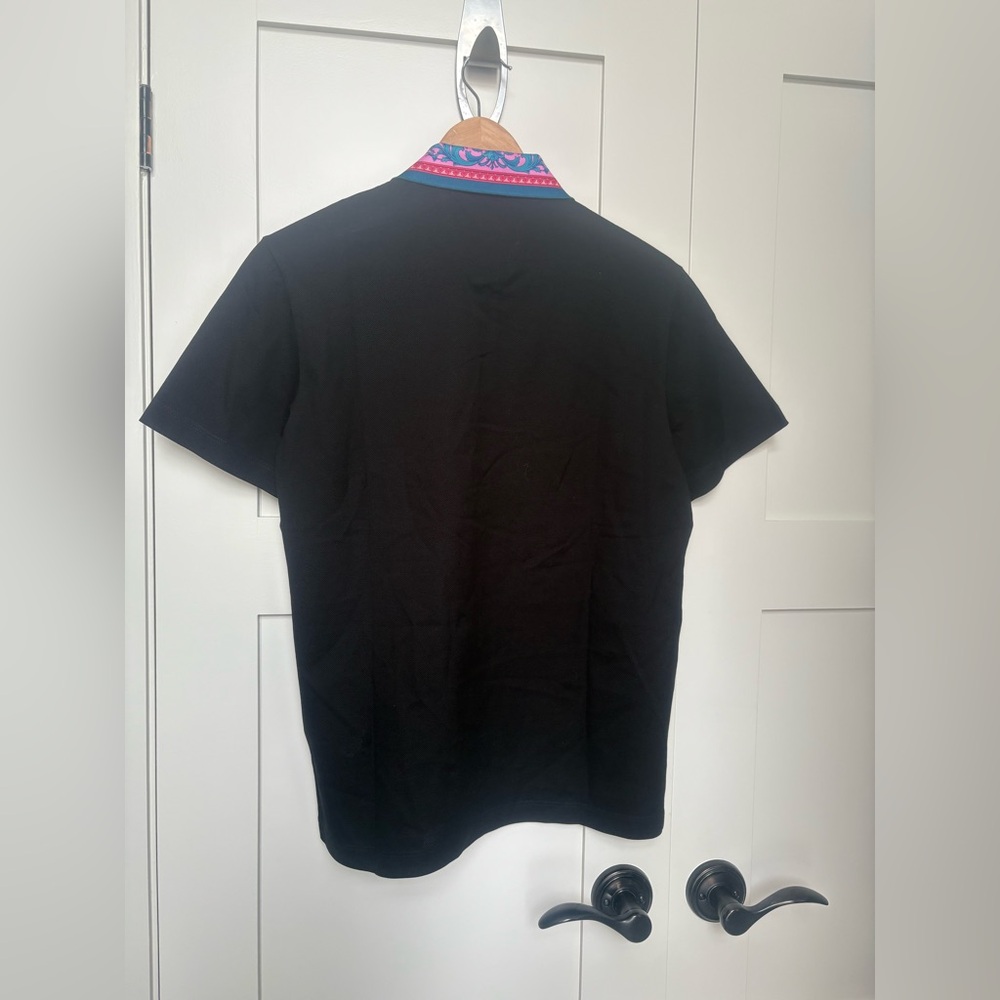Authentic Versace Polo Shirt with Pink and Blue Accent Collar - Picture 2 of 8